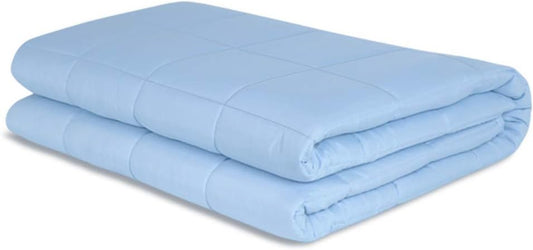 Weighted Blanket Adult Queen 20Lbs（60"×80" Blue Heavy Blanket with Premium Glass Beads…